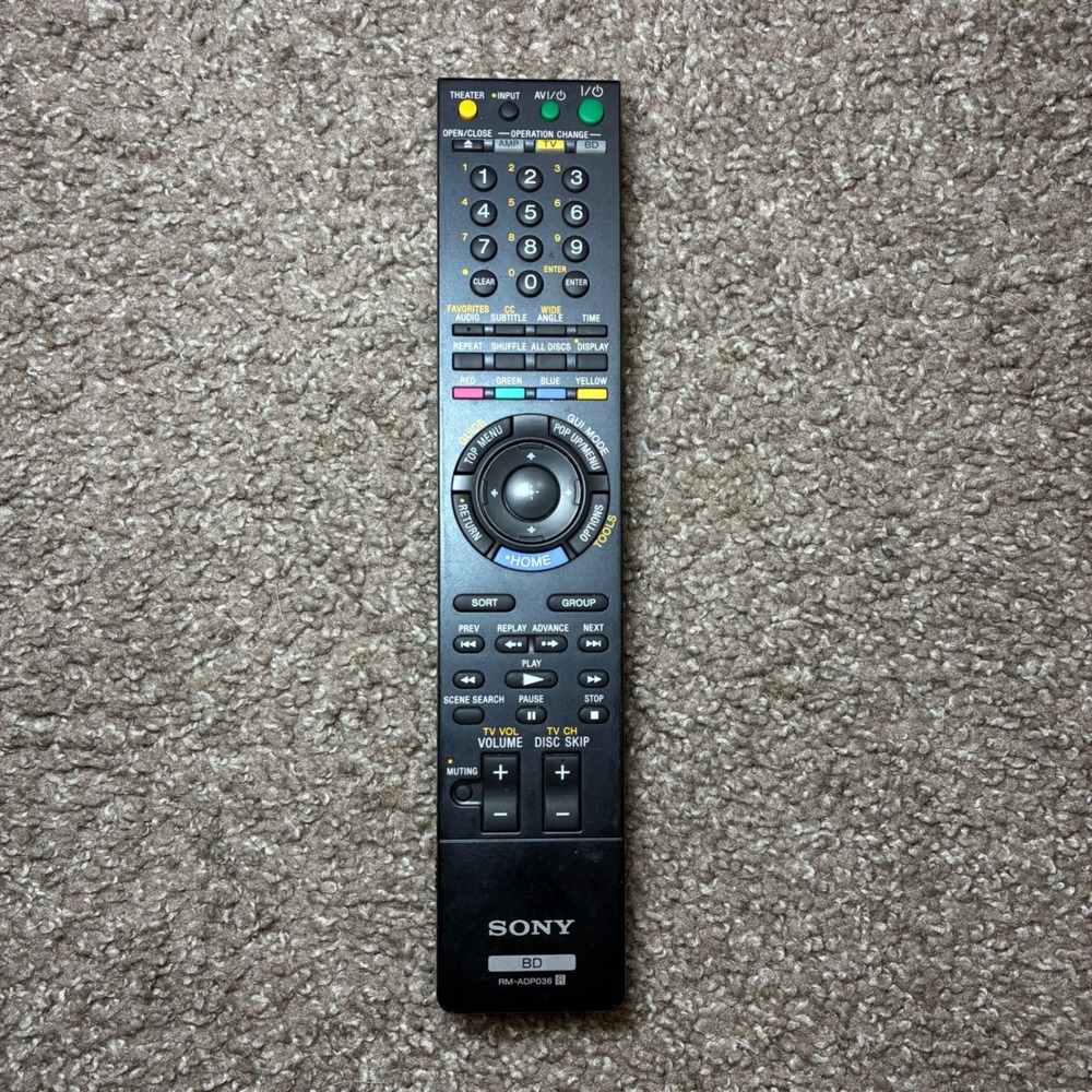 Sony RM-ADP036 Remote Control OEM Original Blu Ray DVD CD BDP-CX7000ES BDP-CX960